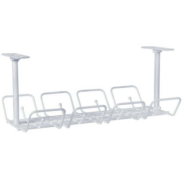 EeaseMX juego de organizador de alambre para debajo del escritorio, sin perforaciones, para cocina, cesta colgante