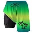 thumbnail image 4 of Kcolen Swim Trunks Men 5 Inch Gradient Mens Board Shorts Swimwear Light Upf Rash Guard Shorts for Men with Compression Liner Summer Beach Swimwear, 4 of 4
