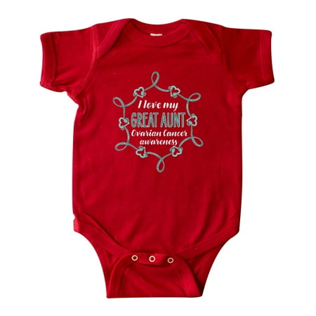 

Inktastic I Love My Great Aunt Ovarian Cancer Awareness Gift Baby Boy or Baby Girl Bodysuit