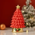 thumbnail image 2 of Lighted Resin Tabletop Christmas Tree Decoration Tabletop Christmas Tree Figurine Centerpiece Holiday Christmas Decorations Vintage Xmas Tree, 2 of 4