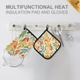 thumbnail image 4 of Yayeee Oven Mitts and Pot Holder Set of 2 Heat Resistant Kitchen Gloves Baking Hot Pad, Orange Autumn Leaves, 4 of 5