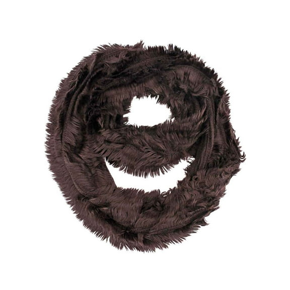 Brown Shaggy Infinity Scarf