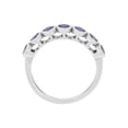 thumbnail image 3 of Women's Welry Created Blue Sapphire Seven Stone Band Ring in 10kt White Gold, Size 9, 3 of 5