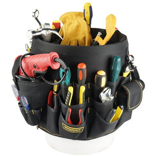 Rugged Tools Bucket Tool Organizer - 64 Pocket Bucket Caddy for 5 Gallon Buckets - Liner Insert for Construction, Garden, Carpenter