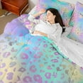 thumbnail image 4 of Castle Fairy Cheetah Leopard Print Twin Bedding Sets 7-Piece for Girls Female Women,Abstract Gradient Glitter Bedding Comforter Set Microfiber,Dreamy Princess Breathable Sheet Sets, 4 of 8