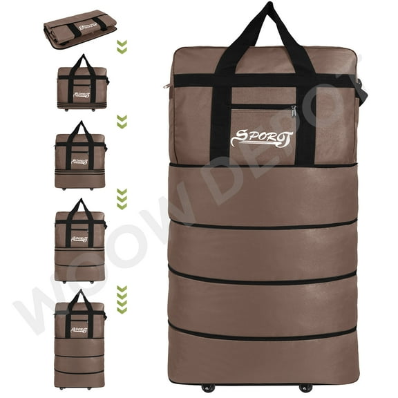 WOOW DEPOT 40in Expandable Suitcase Bag 4 Layer Collapsible Rolling Luggage Wheeled Duffle Bag Large for Home Storage Cargo Travel Business Moving