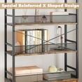 thumbnail image 6 of AOILE Industrial Bookshelf with Doors, 70.87" Tall Rustic 4-Tier Display Cabinet with Anti-Tip Straps, Retro Brown, 6 of 13