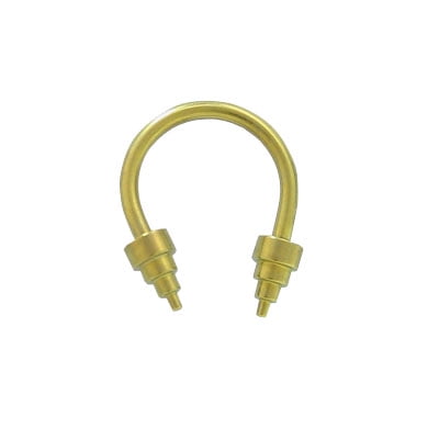 Barbell Head - Yellow Solid Titanium 14 gauge Horse Shoe Barbell with Cone Heads