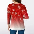 thumbnail image 5 of Resicozy 3/4 Sleeve Christmas Shirts for Women Dressy Fashion Tees Ugly V-Neck Xmas Print Shirt Winter Tops Vermilion M, 5 of 7
