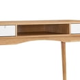 thumbnail image 3 of Wooden Desk with 2 Drawers and One Open Shelf in Brown and White, 3 of 5