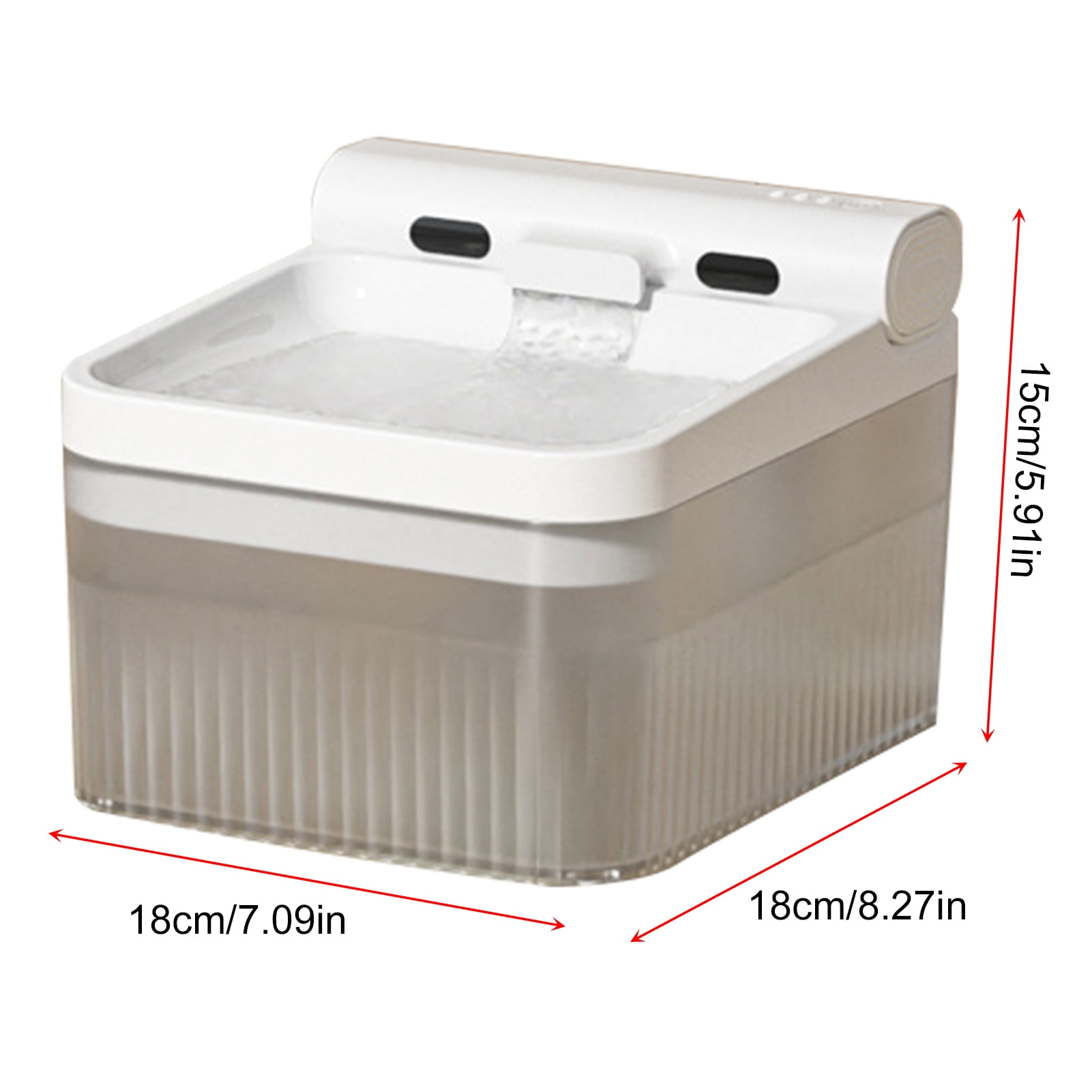 Riousery Wireless Cat Water Fountain Battery Operated 4L Pet Water Dispenser Basic Sensor Model 8.66 inches / 22 cm Space Gray