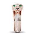 thumbnail image 3 of Lion Ring Pave Zircon Ring, Rose Gold Leopard Ring, 3 of 3