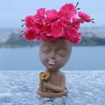 thumbnail image 7 of Sunjoy Tech Vivid Appearance Stable Base Planters Pot with Drainage Holes Cute Girls Head Face Shape Resin Flower Pot Home Supplies, 7 of 7