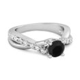 thumbnail image 2 of 0.97 Ctw Black Spinel Accents 925 Sterling Silver Twisting Vine Shank Women Valentines Day Gifts Ring, 2 of 3