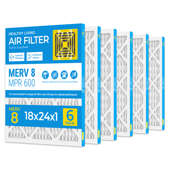 SUIXINEYI MERV 8 Air Filter Replacement 18x24x1 HVAC Furnace for Home Dust Defense,6 Filters