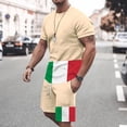 thumbnail image 5 of Afdoent Men's 2 Piece Short Set Mens 2 Piece Sports Jogging Suit Comfortable Sports Men's Short Sleeved T Shirt + Shorts Beach Clothes Classic, 5 of 6