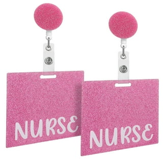 Registered Nurse Glitter Pink Badge Reel