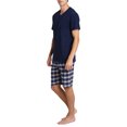 thumbnail image 2 of Mens Pajamas Jammies 2 Piece V Neck Tee Shirt Flannel Short Navy Nantucket Plaid XL, 2 of 3