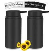 Set of 2 16-ounce Plastic Soap Dispensers, 480ml Portable Travel Dispensers for Shampoo, Body Wash, Body Lotion, Essential Oils, and Other Liquids, Black