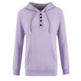 thumbnail image 6 of Karight Womens Oversized Hoodies Lightweight Button Collar Drawstring Cute Sweatshirts Fall Casual Comfy Pullover Hoodied, 6 of 6