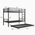 thumbnail image 5 of Gzxs Twin over Twin Size Metal Bunk Bed with Pull-Out Trundle Bed, Noise Free, Easy Assembly, Black, 5 of 8