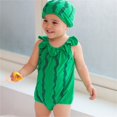 thumbnail image 2 of Mercatoo Toddler Girls Boys Set Sleeveless Fruit Print Crawling Suit Includes Hats 3Pcs Clothes Outfit Baby Home Clothing, 2 of 6