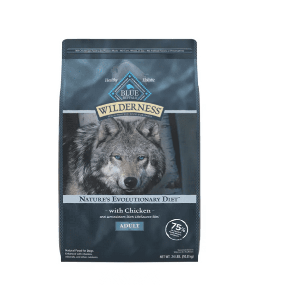 Blue Buffalo Wilderness Adult High-Protein Chicken Recipe Dry Dog Food 24 lb