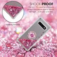 thumbnail image 3 of Funda para Samsung Galaxy S10 Plus con Brillo Líquido Flotante, Purpurina, Parachoques y Anillo Giratorio Soporte, 3 of 5