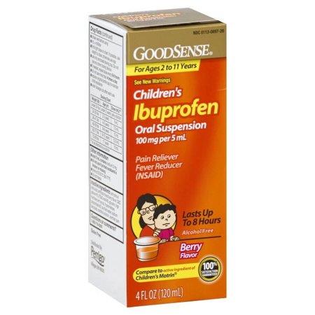 GoodSense Ibuprofen Children's Oral Suspension Pain Reliever Liquid, Berry, 4 fl oz