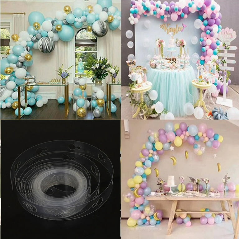 Miliocry Balloon Decorating Strip Kit, Balloon Arch Kit Tape and Glue Dots  for Garland,4 roll Balloon Tape Strip, 400 Dot Glue Stickers for Wedding