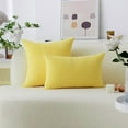 thumbnail image 5 of Yellow Euro Shams 26x26 Fall Pillow Covers Set of 2 Supersoft Corduroy Accent Decorative Pillow Cases for Bedroom Winter Decor, 26 x 26 inch, Sundress, 5 of 7