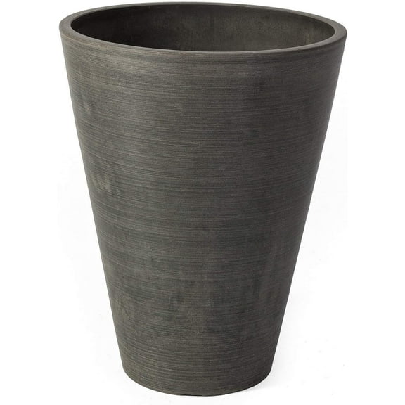 Algreen (#16230) Valencia Round Planter Pot, Textured Charcoal, 18"