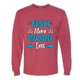 thumbnail image 2 of Wild Bobby, Fish More Work Less Pro Fishermen, Fishing, Men Long Sleeve Shirt, Vintage Heather Red, 3X-Large, 2 of 4