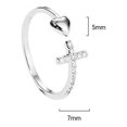 thumbnail image 4 of Jinsinto Silver Heart-shaped Cross Ring With Open Heart And Diamonds, 4 of 4