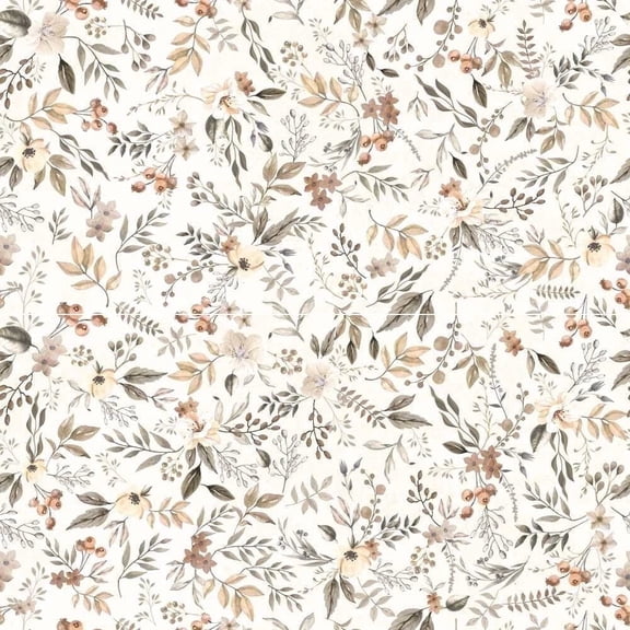 The Tile Life Idyll 24" x 48" Autumn Floral Glossy Porcelain Floor & Wall Tile, Case (2 Tiles)
