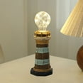 thumbnail image 5 of LEHOZIHEQ Mediterranean Style Decorative Lighthouse, with Warm Light Retro Led Figurine, Sculpture for Tabletop Centerpiece, 5 of 6