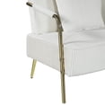 thumbnail image 6 of Holaki 56" Modern Upholstered Pleated Velvet Loveseat Comfy 2 Seater Small Sofa Couch with Gold Metal Legs 2pcs Throw Pillows, Beige, 6 of 10
