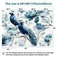 thumbnail image 3 of Peel and Stick Wallpaper Bird Blue Feathers Tree Branches Leaves Blue Flowers Watercolor Modern Art Wall Mural Decor Self Adhesive and Removable 69in x 98in, 3 of 8
