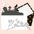 thumbnail image 5 of Halloween Theme Cutting Dies Raven Pumpkin Ghost Witch Broom Embossing Dies for Halloween Scrapbook Card Making DIY Crafts Favors, 5 of 9
