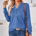 thumbnail image 5 of Posijego Long Sleeve Tee Tshirt for Women Button Down Casual Blouse Notch V Neck Tee Top Tunic with Leggings, 5 of 7