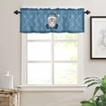 thumbnail image 3 of Christmas Gnomes Kitchen Valances for Windows 42x12 Inch Kitchen Curtains Valances Rod Pocket Winter Xmas Snowflakes Textured Blue Bathroom Window Valances for Window Treatment Decor, 3 of 6