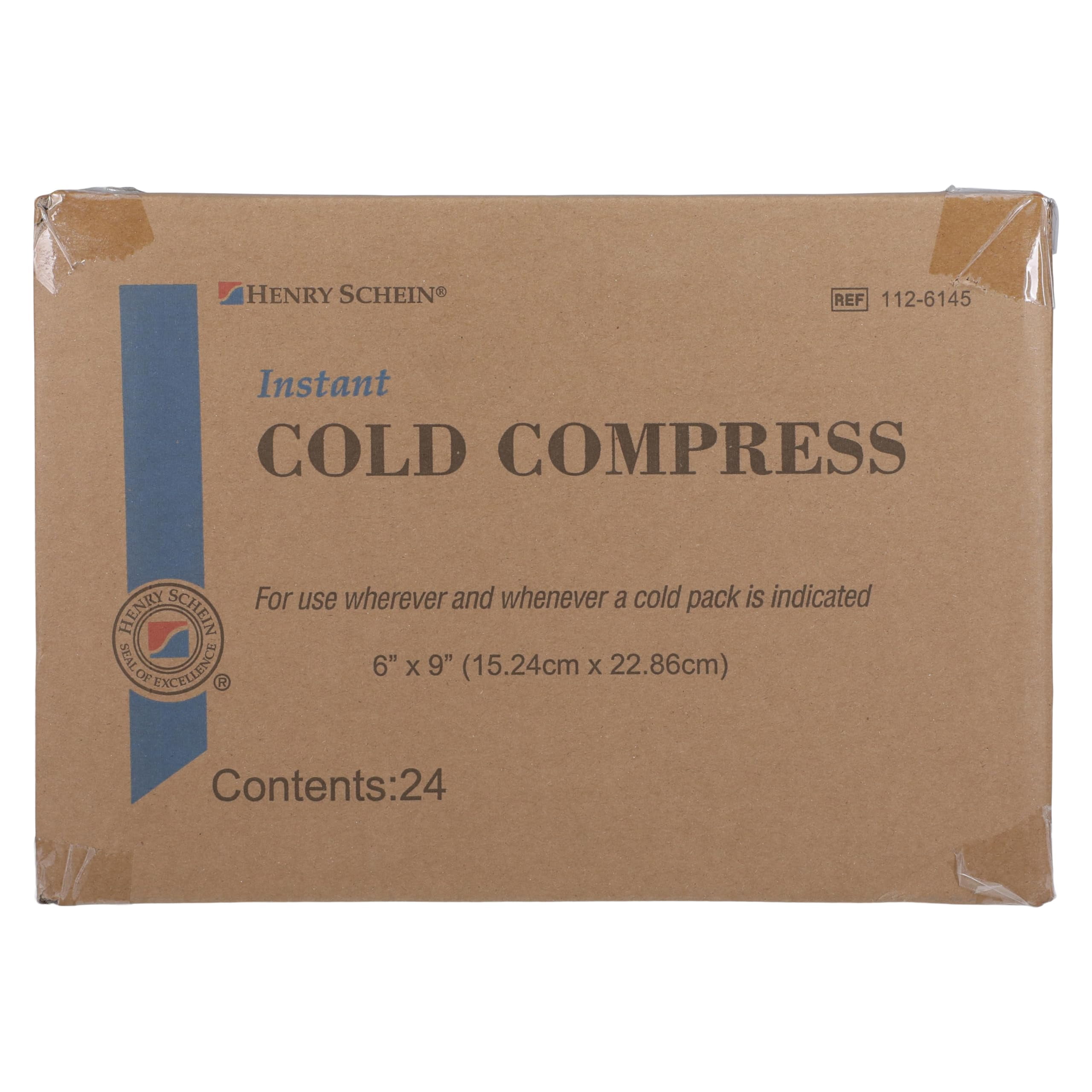 Henry Schein 6” x 9” Disposable Cold Compress, Instant Cold Packs for Injuries, 24 Count
