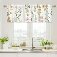 thumbnail image 1 of Pequeñas cortinas florales para ventanas, cortinas aislantes térmicas con flores y hojas de colores, tela de poliéster para baños, cocinas y cafeterías, 52x18 pulgadas, 1 of 6