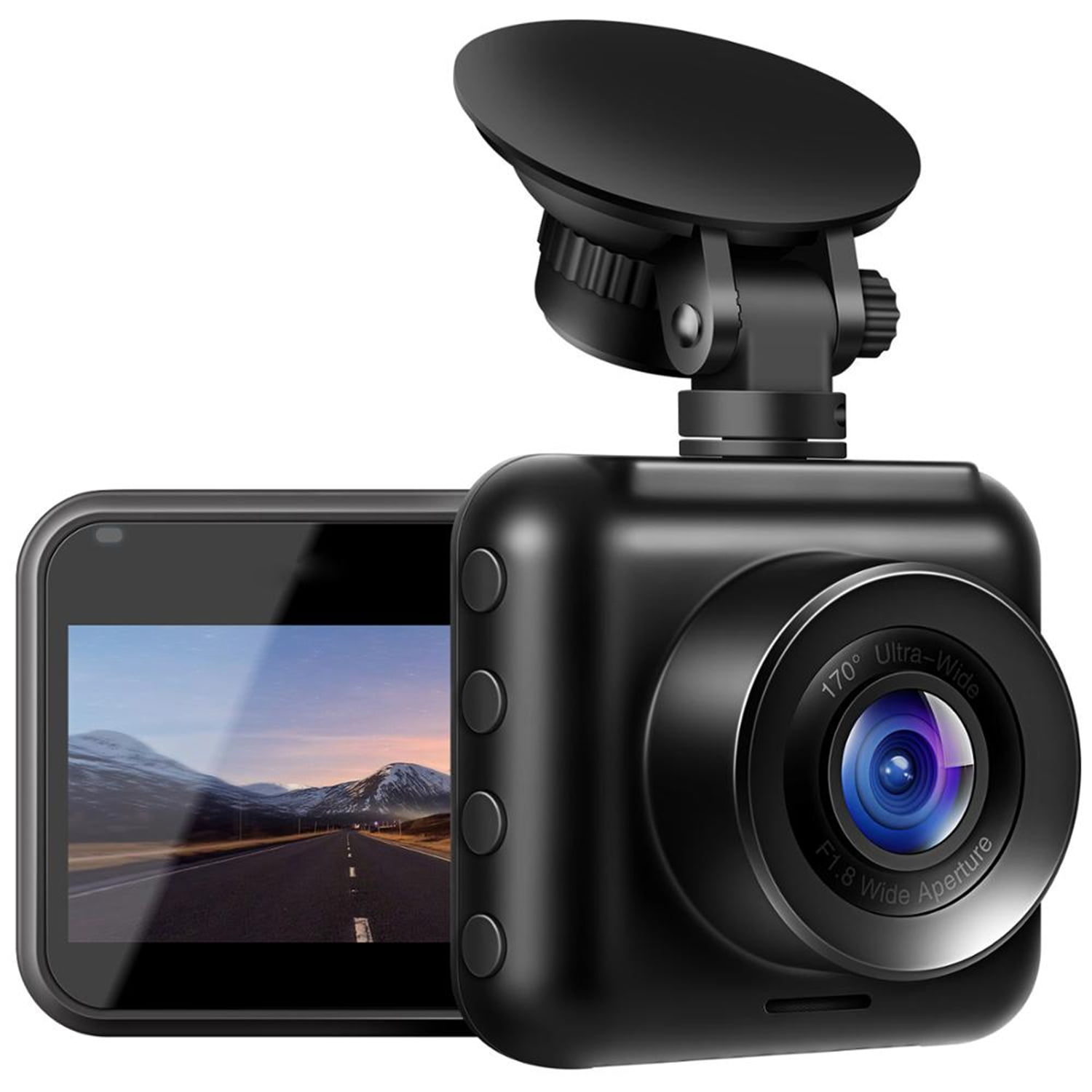 Mini Dash Cam FHD 1080P Telecamera per Auto con Obiettivo Grandangolare di 170° Super-Condensatore WDR Visione Notturna Dashcam,Videocamera Auto-Registrazione in Loop,G-Sensor 