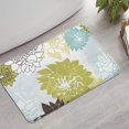 thumbnail image 2 of Green and Blue Pioneer Flower Pattern Bathroom Rugs Mat,Non Slip Microfiber Bathroom Rug,Rubber Backing,Soft Bathroom Mats for Bathroom Floor,Tub and Shower,17x27in(43x68cm), 2 of 5