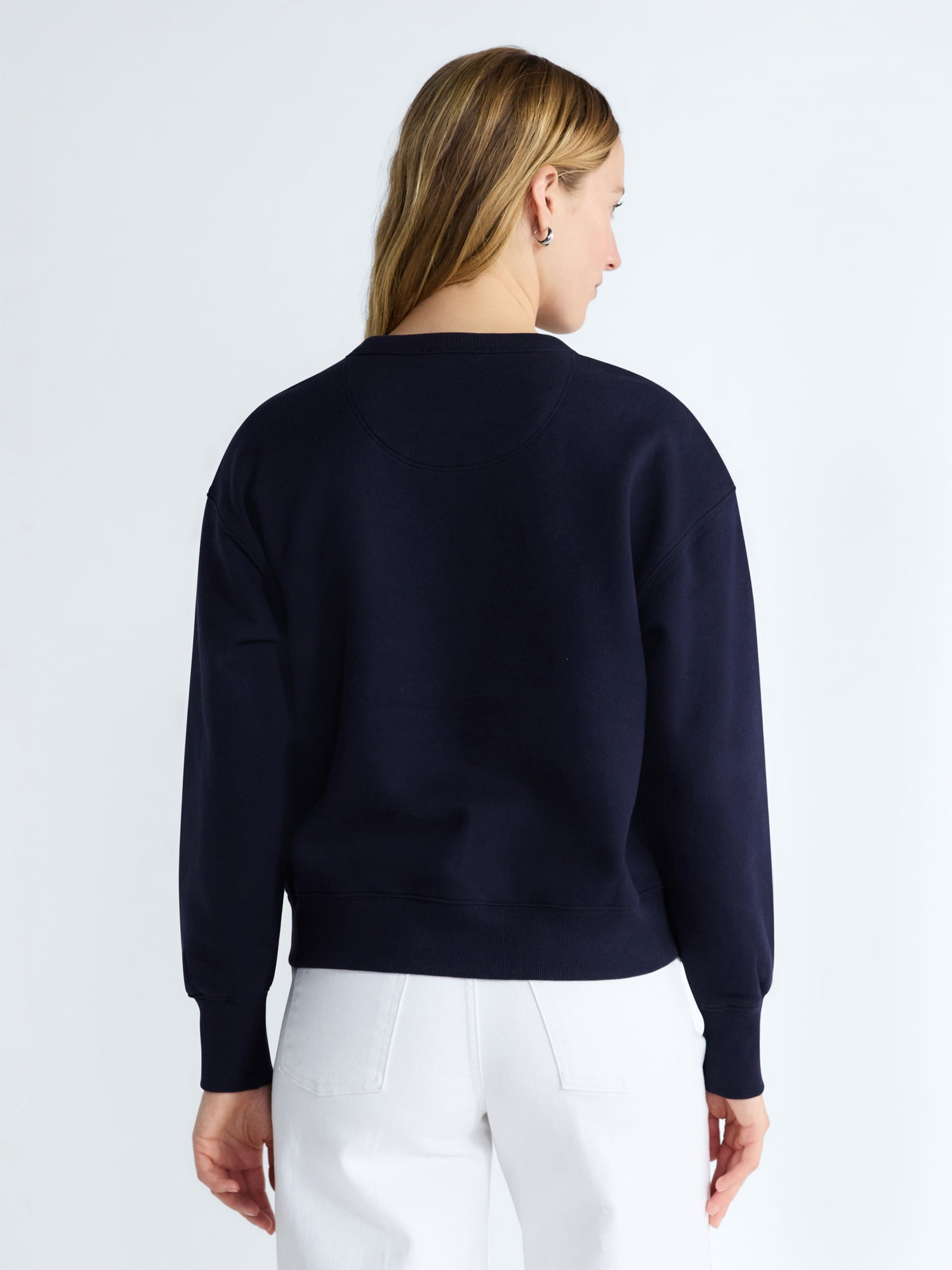 Free Assembly Women's and Women's Plus New York Embroidered Shrunken Sweatshirt, Sizes XS-4X