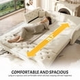 thumbnail image 4 of 74.4"W Velvet Tufted 2-in-1 Pull Out Sofa Bed, Convertible Sleeper Sofa, Upholstered Large 3-Seater Loveseat Couch, 4 of 10