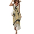 thumbnail image 2 of Crown Dress Summer Street Style Bohemia Long Dresses Female Sleeveless Printed Maxi Dress, 2 of 9