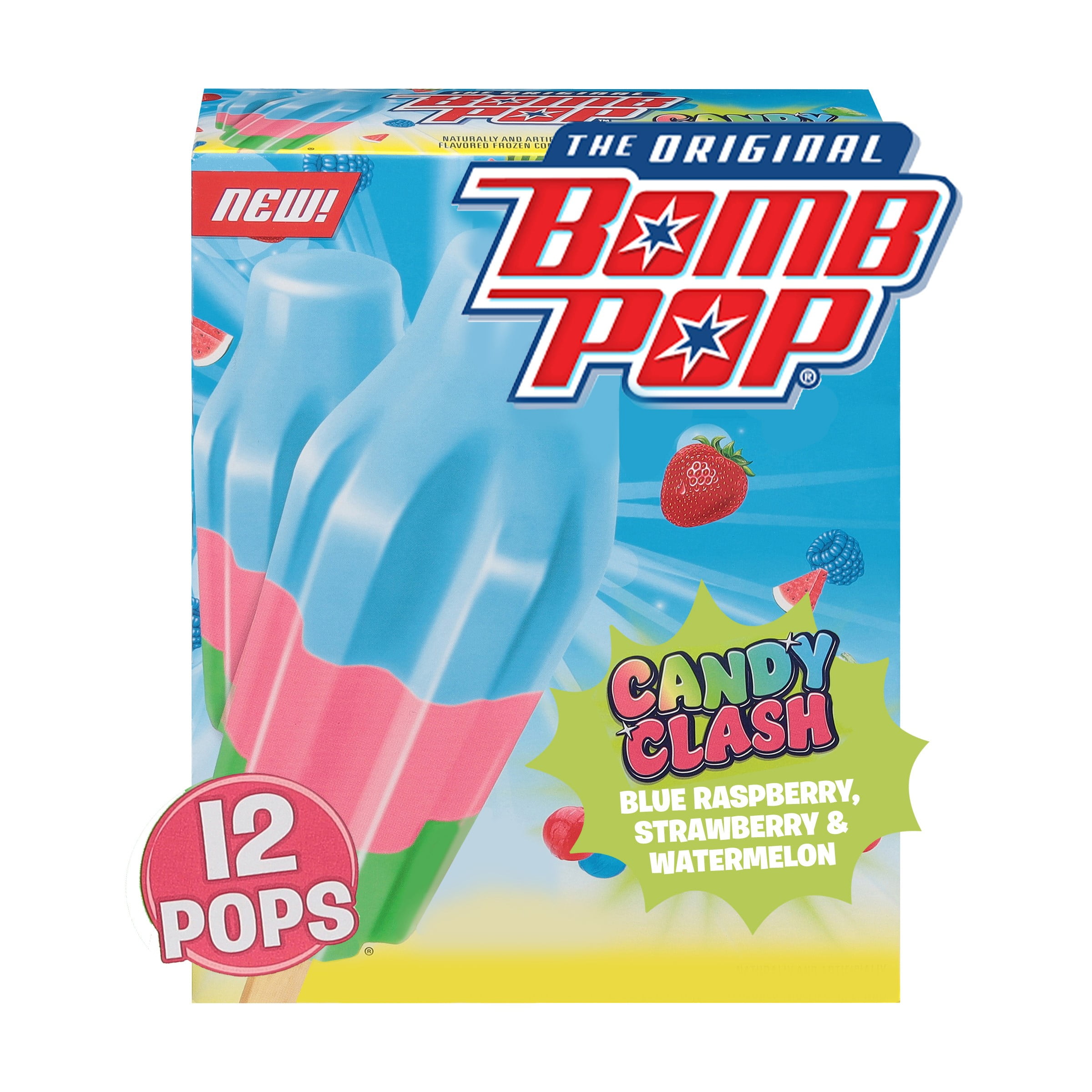 Bomb Pop Candy Clash Ice Pops, 12 Count - Walmart.com