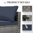 thumbnail image 2 of FHFO 7 Pieces Outdoor Patio Furniture Set, Outdoor Sectional Wicker Sofa with Thick Cushions All Weather Modular Rattan Conversation Couch for Outside Porch Garden Backyard Grey-Navy Blue, 2 of 7